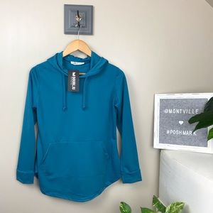 NWT Teal Blue Doubleju Medium Long Sleeve Hoodie